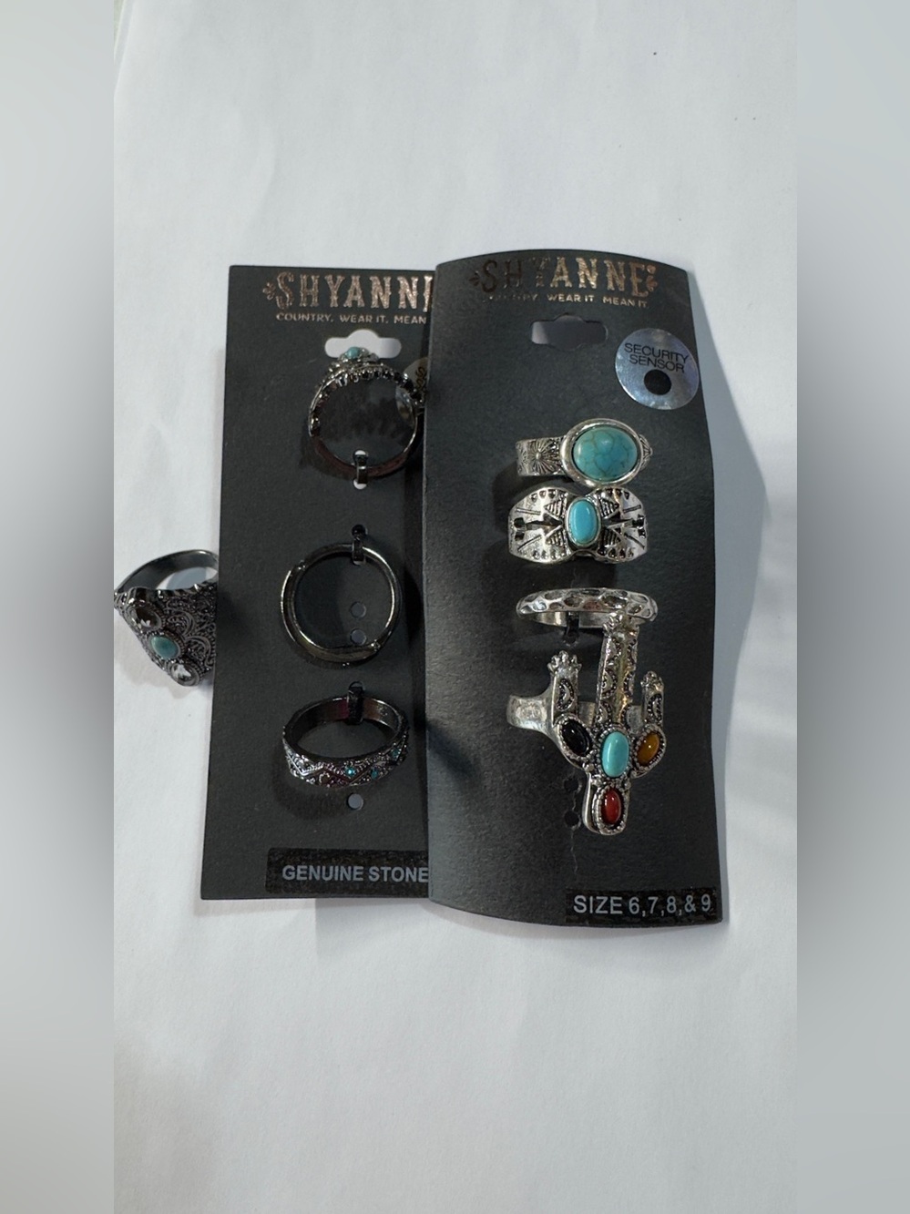 Size 7, 8 & 9 Shyanne Silver-Tone Turquoise and Multicolor Stone Stackable Ring